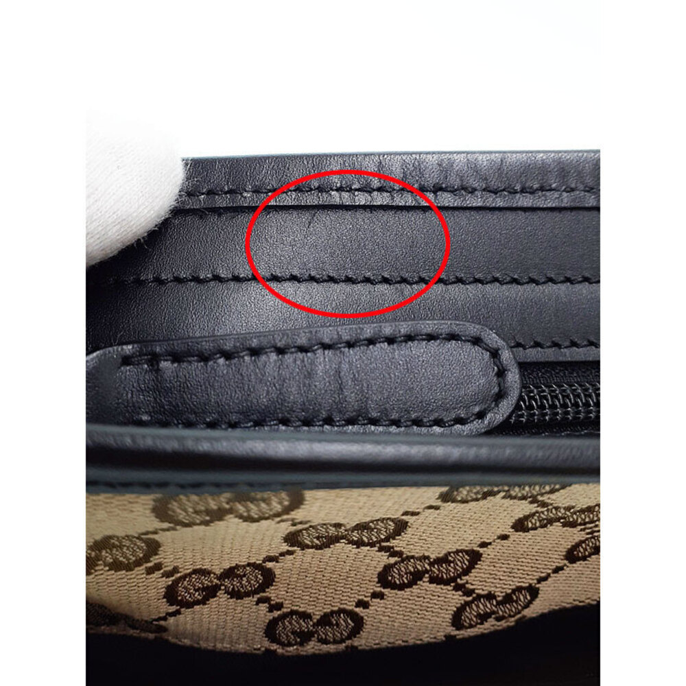 Gucci GG Monogram Brown Web Flat Messenger Bag red green web - Picture 8 of 9